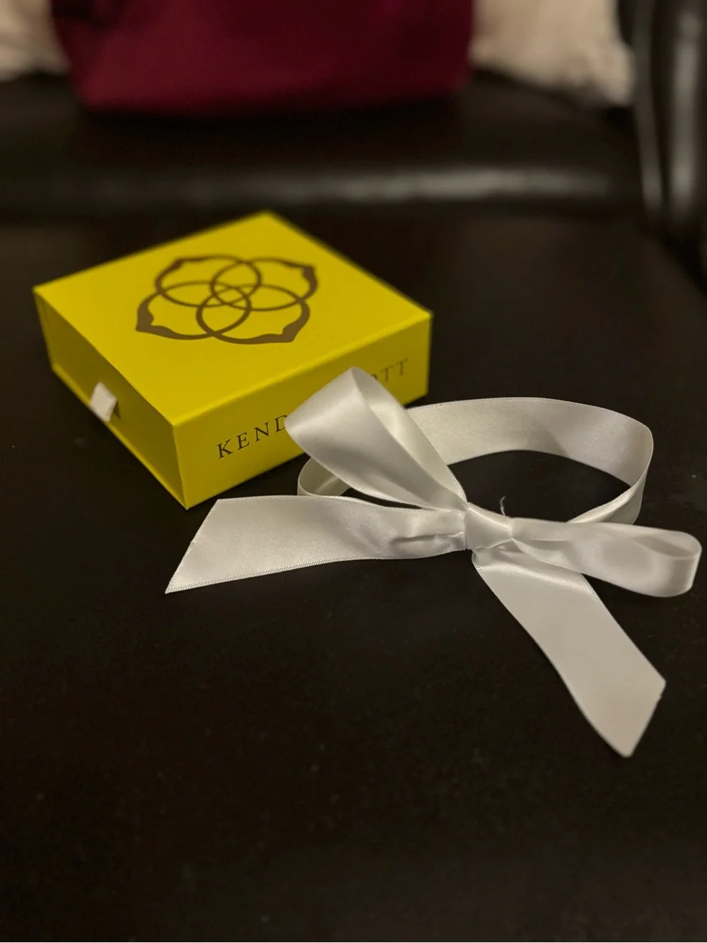 Kendra Scott Yellow Gift Box with White Satin Bow